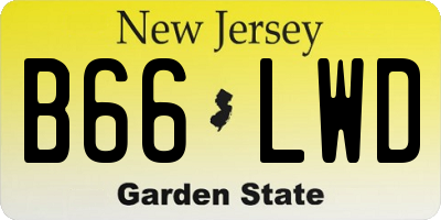 NJ license plate B66LWD