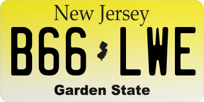 NJ license plate B66LWE