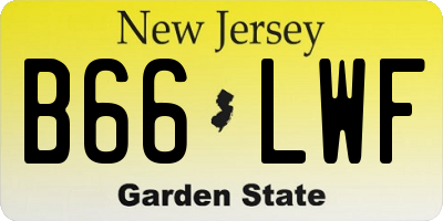NJ license plate B66LWF