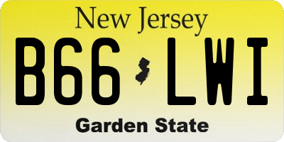 NJ license plate B66LWI