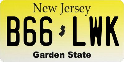NJ license plate B66LWK