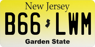 NJ license plate B66LWM