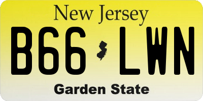 NJ license plate B66LWN