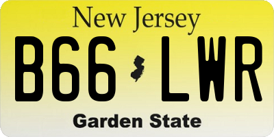 NJ license plate B66LWR
