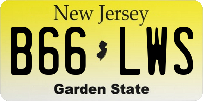 NJ license plate B66LWS