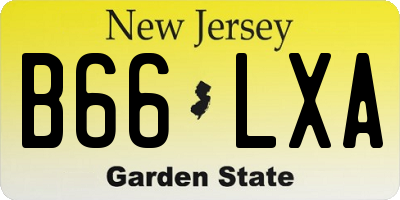 NJ license plate B66LXA