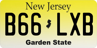 NJ license plate B66LXB
