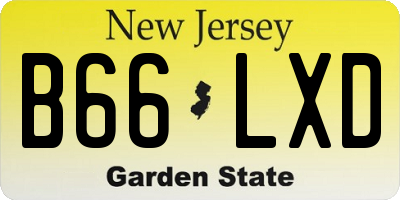NJ license plate B66LXD