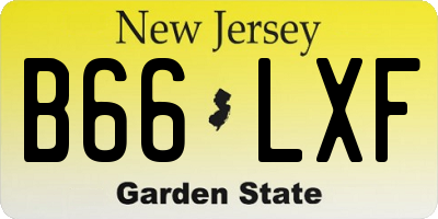 NJ license plate B66LXF
