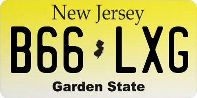 NJ license plate B66LXG