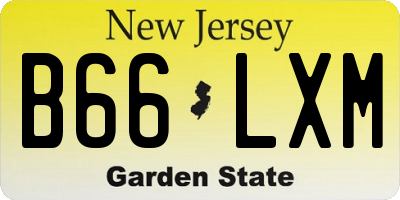 NJ license plate B66LXM