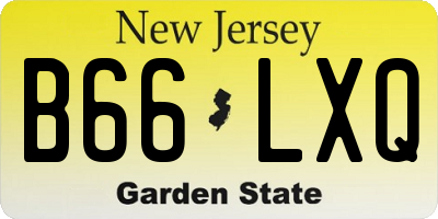 NJ license plate B66LXQ