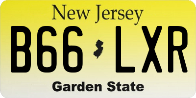 NJ license plate B66LXR