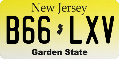 NJ license plate B66LXV