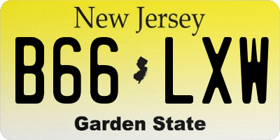 NJ license plate B66LXW