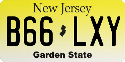 NJ license plate B66LXY