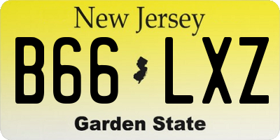NJ license plate B66LXZ