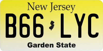 NJ license plate B66LYC