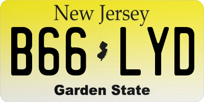 NJ license plate B66LYD