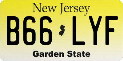NJ license plate B66LYF