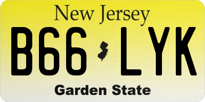 NJ license plate B66LYK