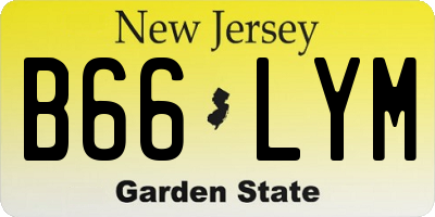 NJ license plate B66LYM