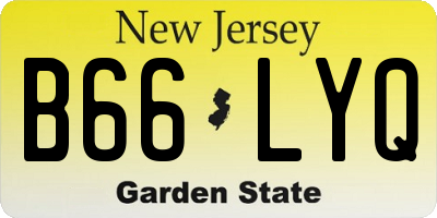 NJ license plate B66LYQ