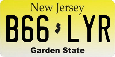 NJ license plate B66LYR