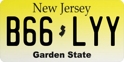 NJ license plate B66LYY