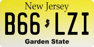 NJ license plate B66LZI