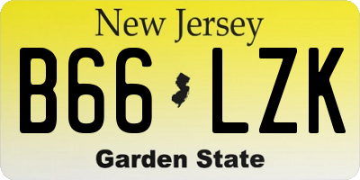 NJ license plate B66LZK