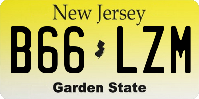 NJ license plate B66LZM