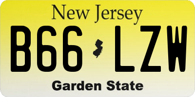 NJ license plate B66LZW
