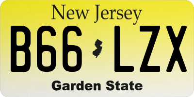 NJ license plate B66LZX
