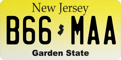 NJ license plate B66MAA