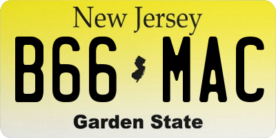 NJ license plate B66MAC