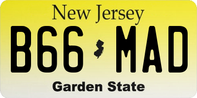 NJ license plate B66MAD