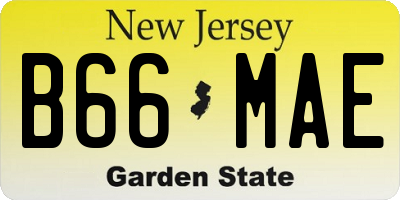 NJ license plate B66MAE