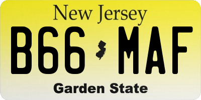 NJ license plate B66MAF