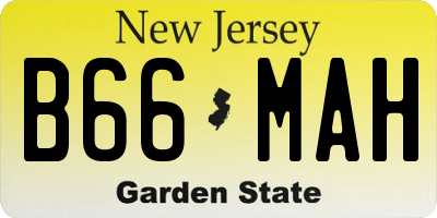NJ license plate B66MAH