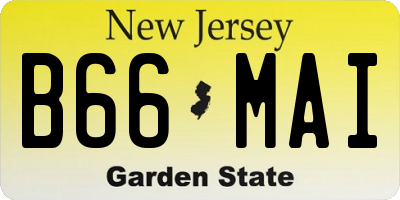 NJ license plate B66MAI