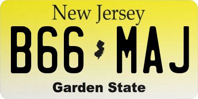 NJ license plate B66MAJ