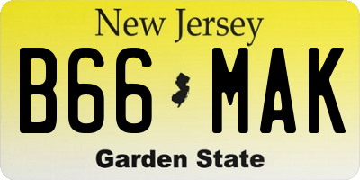 NJ license plate B66MAK