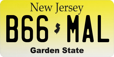 NJ license plate B66MAL