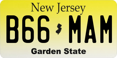 NJ license plate B66MAM