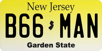 NJ license plate B66MAN
