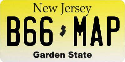 NJ license plate B66MAP