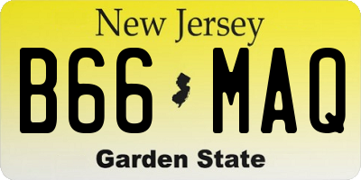 NJ license plate B66MAQ
