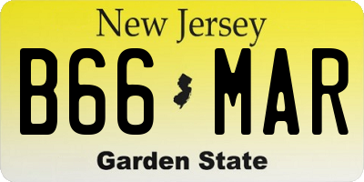NJ license plate B66MAR