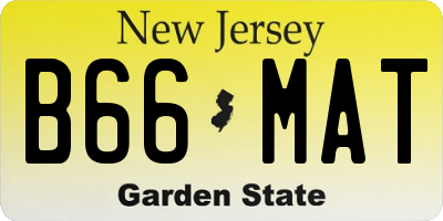 NJ license plate B66MAT